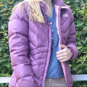 Purple & Pink North Face Puffer Coat